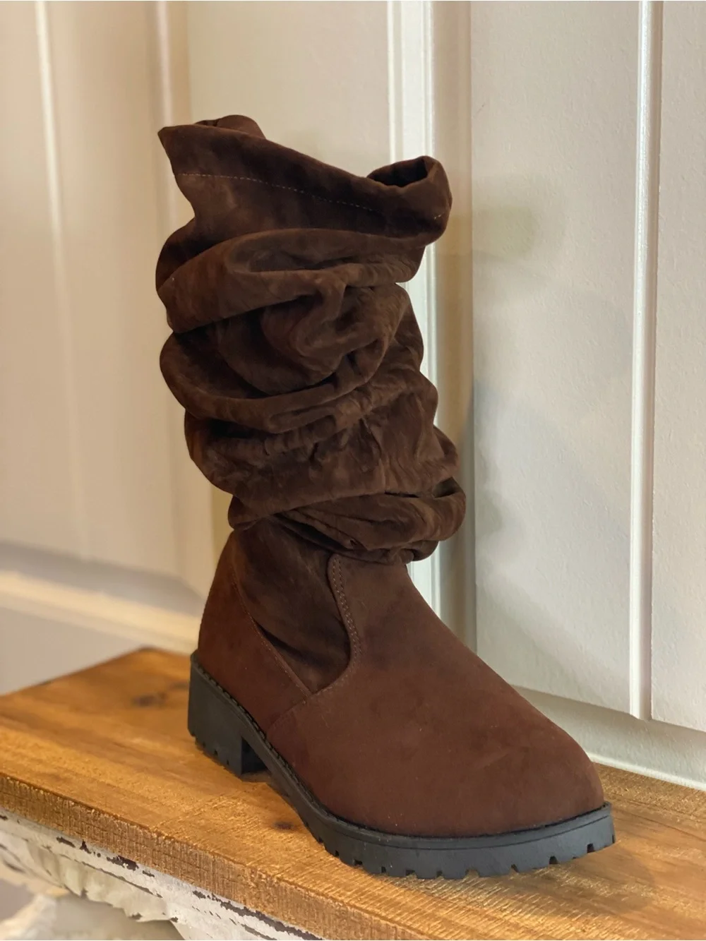 New!  Brown Suede Over-the-Knee Boots